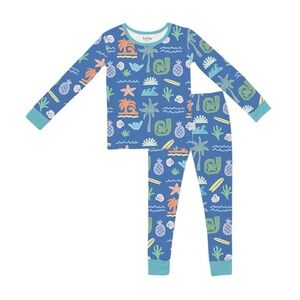 Kids Tropical Blue Pajama Set